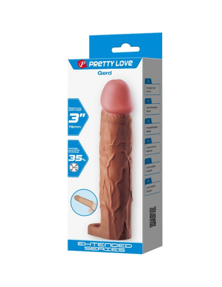 PRETTY LOVE - GERD FUNDA PARA PENE CON EXTENSIÓN DE 7.6 CM MULATO