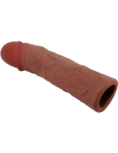 PRETTY LOVE - DEREK FUNDA PENE CON EXTENSIÓN DE 7.6 CM MULATO