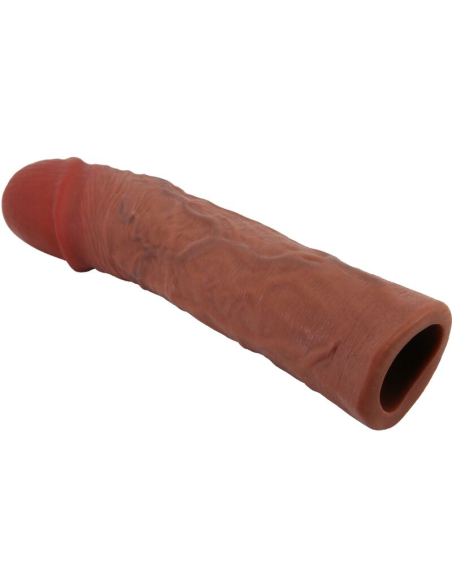 PRETTY LOVE - DEREK FUNDA PENE CON EXTENSIÓN DE 7.6 CM MULATO