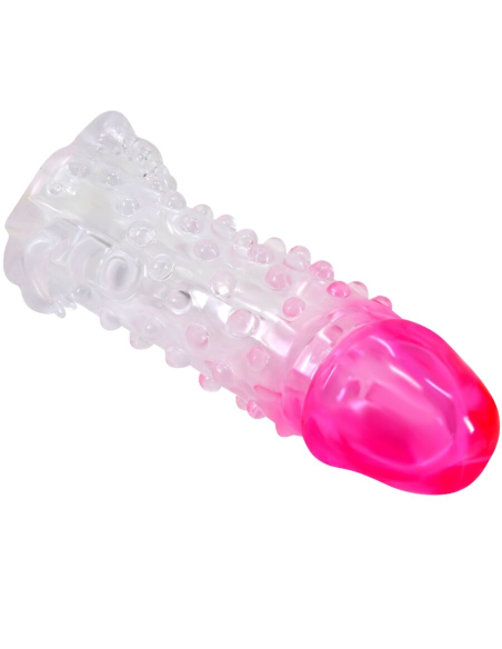 PRETTY LOVE - WILFORD FUNDA REALÍSTICA ALARGADORA CON RELIEVE PARA PENE ROSA