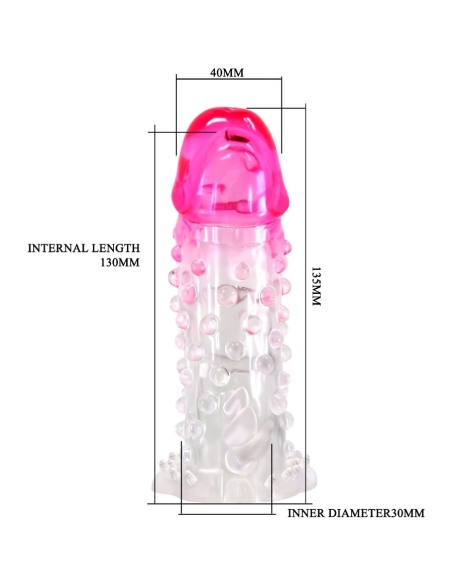 PRETTY LOVE - WILFORD FUNDA REALÍSTICA ALARGADORA CON RELIEVE PARA PENE ROSA