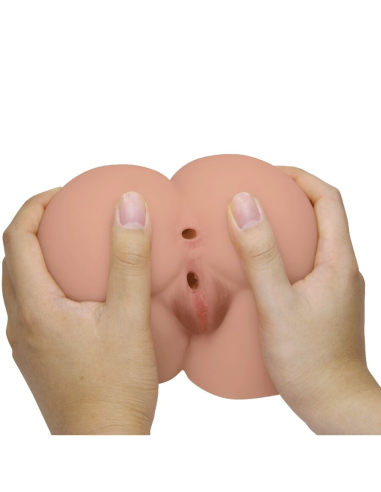 CRAZY BULL - BERNACE TRASERO VIBRADOR CON VAGINA Y ANO REALÍSTICO NATURAL CONTROL REMOTO