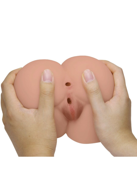 CRAZY BULL - BERNACE TRASERO VIBRADOR CON VAGINA Y ANO REALÍSTICO NATURAL CONTROL REMOTO