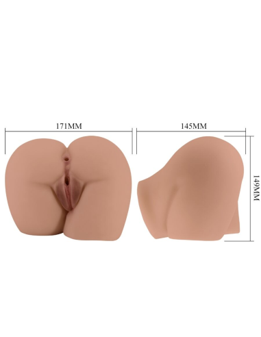 CRAZY BULL - BERNACE TRASERO VIBRADOR CON VAGINA Y ANO REALÍSTICO NATURAL CONTROL REMOTO