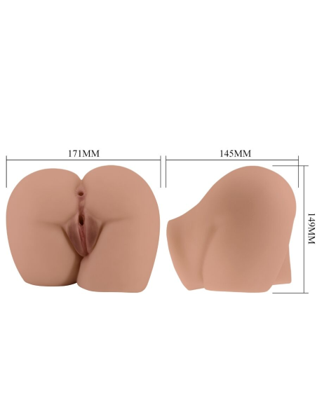 CRAZY BULL - BERNACE TRASERO VIBRADOR CON VAGINA Y ANO REALÍSTICO NATURAL CONTROL REMOTO