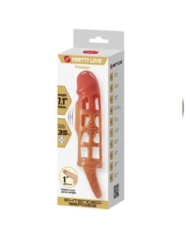 PRETTY LOVE - PRESTON FUNDA PARA PENE CON VIBRACIÓN DE 18 CM