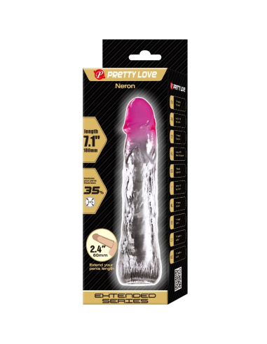 PRETTY LOVE - NERON FUNDA REALÍSTICA ALARGADORA DE 6 CM PARA PENE ROSA