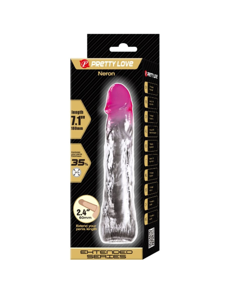 PRETTY LOVE - NERON FUNDA REALÍSTICA ALARGADORA DE 6 CM PARA PENE ROSA