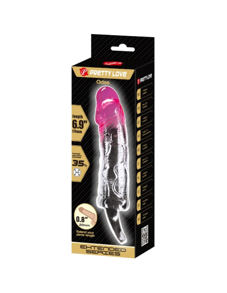 PRETTY LOVE - ODES FUNDA REALÍSTICA ALARGADORA DE 2 CM PARA PENE ROSA