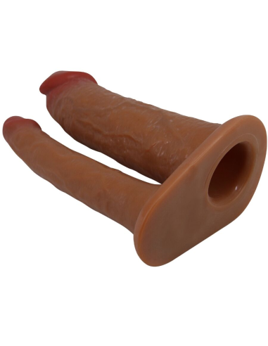 PRETTY LOVE - YAIRON FUNDA PARA PENE DOBLE CON EXTENSIÓN DE 4 CM MULATO