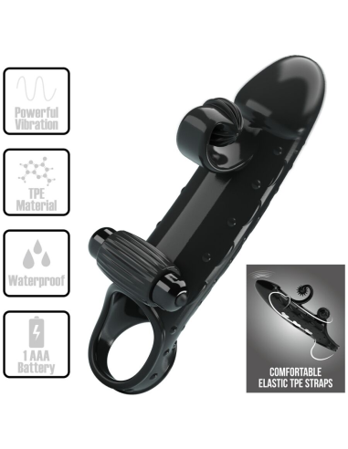 ROMANCE - FUNDA PARA PENE CON VIBRACIÓN NEGRO