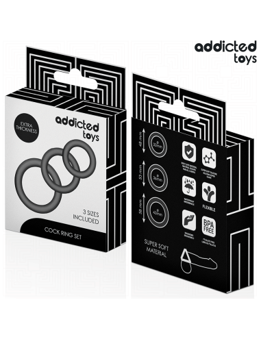 ADDICTED TOYS - SET DE ANILLOS SILICONA MODELO 1