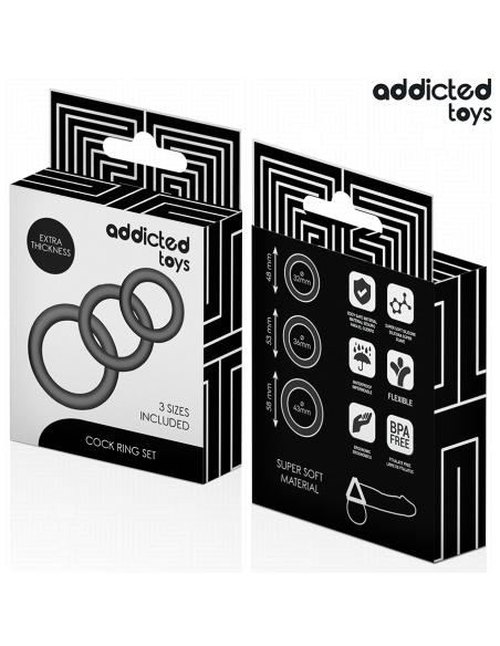 ADDICTED TOYS - SET DE ANILLOS SILICONA MODELO 1