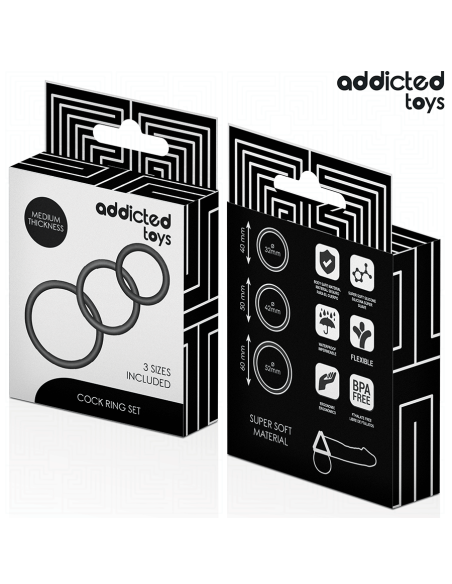 ADDICTED TOYS - SET DE ANILLOS SILICONA MODELO 2