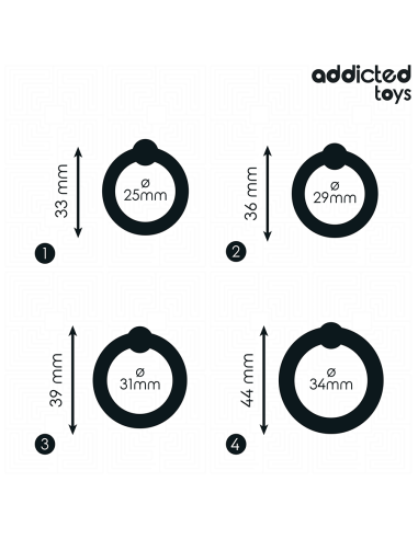 ADDICTED TOYS - SET ANILLOS SILICONA DE PRESIÓN