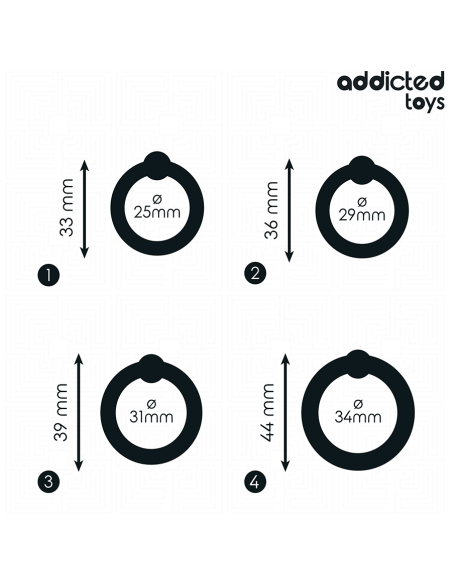 ADDICTED TOYS - SET ANILLOS SILICONA DE PRESIÓN
