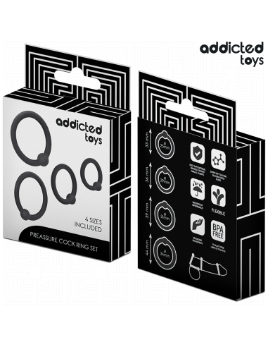 ADDICTED TOYS - SET ANILLOS SILICONA DE PRESIÓN