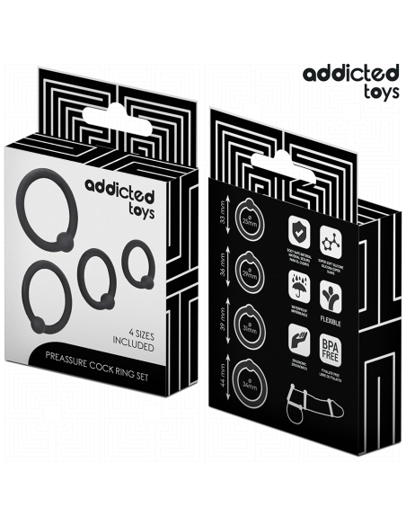 ADDICTED TOYS - SET ANILLOS SILICONA DE PRESIÓN