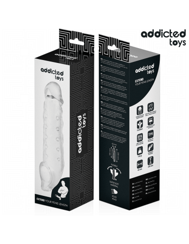 ADDICTED TOYS - FUNDAS PARA EL PENE TRANSPARENTE TALLA M 27 CM