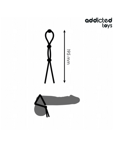 ADDICTED TOYS - CUERDA SILICONA PARA EL PENE DE LAZO TRIPLE
