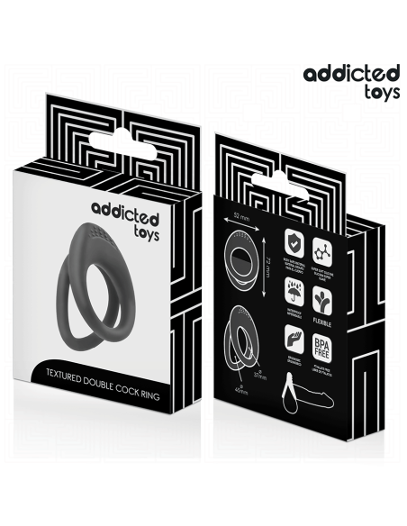 ADDICTED TOYS - ANILLO TEXTURIZADO DOBLE PARA EL PENE