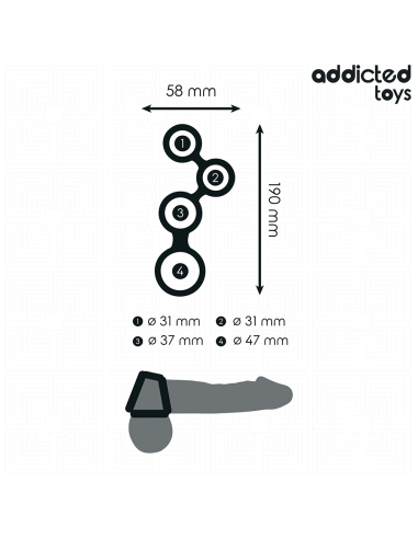 ADDICTED TOYS - ANILLO PARA EL PENE CON DIVISORES PARA TESTÍCULOS