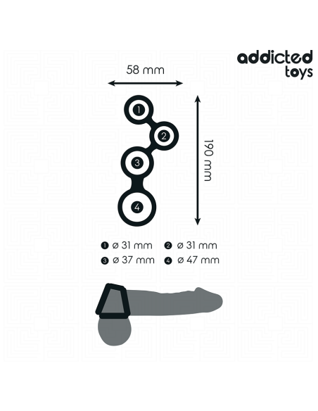 ADDICTED TOYS - ANILLO PARA EL PENE CON DIVISORES PARA TESTÍCULOS