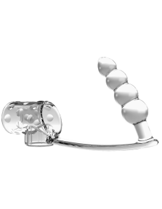 PRETTY LOVE - FUNDA PARA PENE CON PLUG ANAL TRANSPARENTE