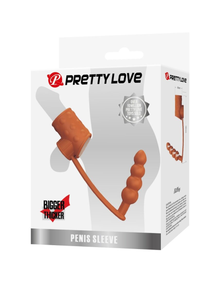 PRETTY LOVE - FUNDA PARA PENE CON PLUG ANAL NATURAL