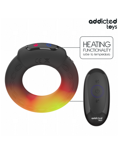ADDICTED TOYS - ANILLO PENE VIBRADOR EFECTO CALOR CONTROL REMOTO