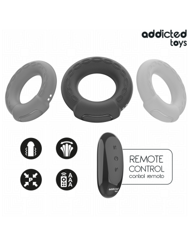 ADDICTED TOYS - ANILLO PENE VIBRADOR EFECTO CALOR CONTROL REMOTO