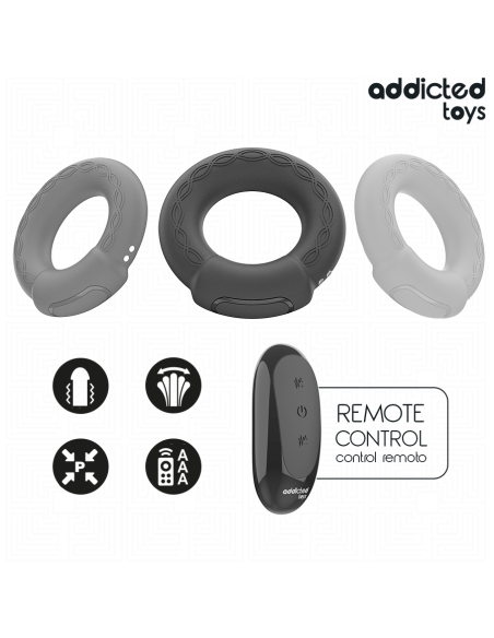 ADDICTED TOYS - ANILLO PENE VIBRADOR EFECTO CALOR CONTROL REMOTO