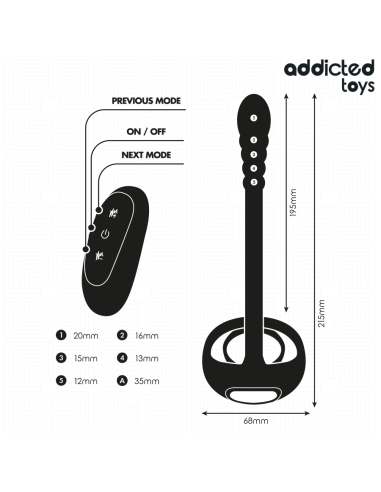 ADDICTED TOYS - ANILLO PENE VIBRADOR PUNTO·P CONTROL REMOTO