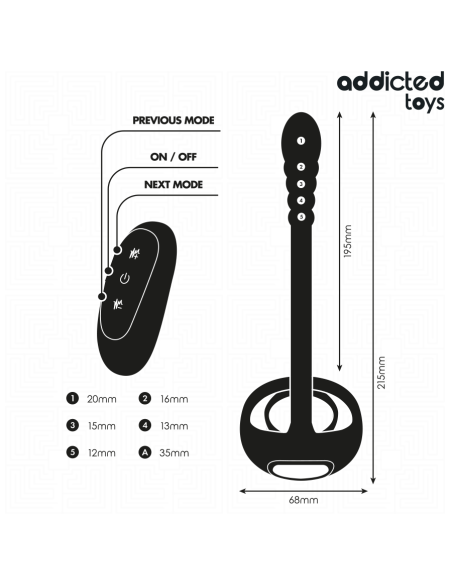 ADDICTED TOYS - ANILLO PENE VIBRADOR PUNTO·P CONTROL REMOTO