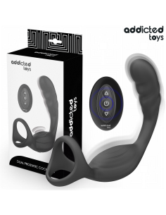 ADDICTED TOYS - ANILLO DOBLE VIBRADOR PROSTÁTICO CONTROL REMOTO