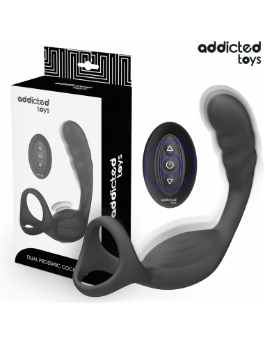 ADDICTED TOYS - ANILLO DOBLE VIBRADOR PROSTÁTICO CONTROL REMOTO