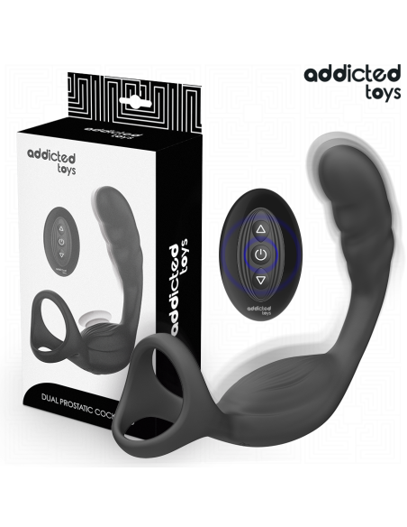 ADDICTED TOYS - ANILLO DOBLE VIBRADOR PROSTÁTICO CONTROL REMOTO