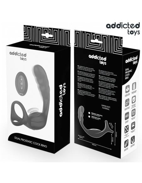 ADDICTED TOYS - ANILLO DOBLE VIBRADOR PROSTÁTICO CONTROL REMOTO