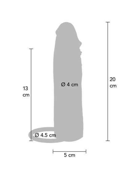 GET REAL - FUNDA HYDRATED SKIN DE SILICONA PARA PENE CARAMELO 20 CM