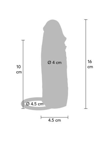 GET REAL - FUNDA HYDRATED SKIN DE SILICONA CON VIBRACIÓN PARA PENE CARAMELO 16 CM