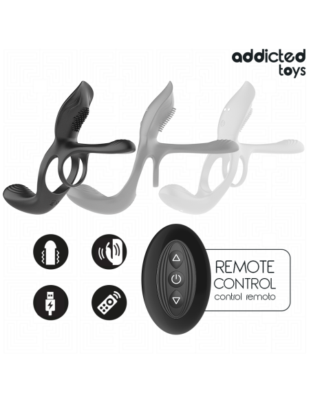 ADDICTED TOYS - ANILLO DOBLE PARA EL PENE CON ESTIMULADOR DE CLÍTORIS