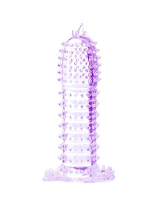 BAILE - FUNDA PARA PENE CON PUNTOS ESTIMULANTES MORADO 14 CM