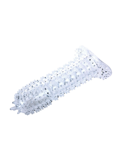 BAILE - FUNDA PARA PENE CON PUNTOS ESTIMULANTES TRANSPARENTE 14 CM