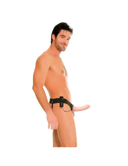 FETISH FANTASY SERIES - ARNÉS HUECO VIBRADOR PARA EL Y ELLA NATURAL 14CM