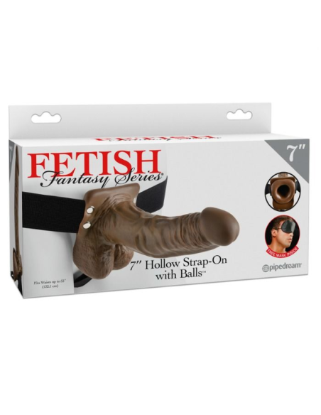 FETISH FANTASY SERIES - STRAP-ON HUECO CON TESTÍCULOS 17.8 CM