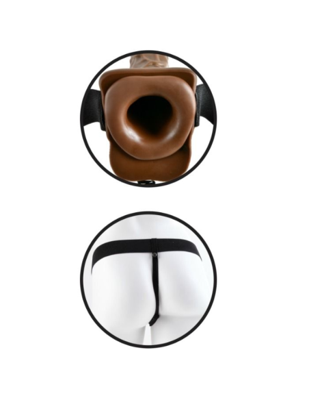 FETISH FANTASY SERIES - STRAP-ON HUECO CON TESTÍCULOS 17.8 CM