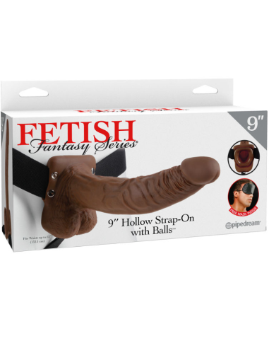 FETISH FANTASY SERIES - 9 ARNÉS CON TESTÍCULOS HUECO MAN 22.9 CM MARRÓN