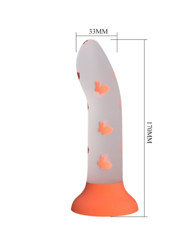 PRETTY LOVE - MAGICAL NIGHTFALL DILDO SIN VIBRACIÓN LUMINOSO NARANJA