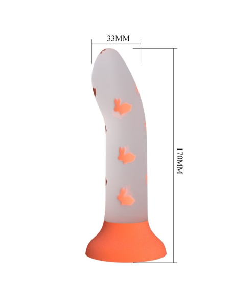 PRETTY LOVE - MAGICAL NIGHTFALL DILDO SIN VIBRACIÓN LUMINOSO NARANJA