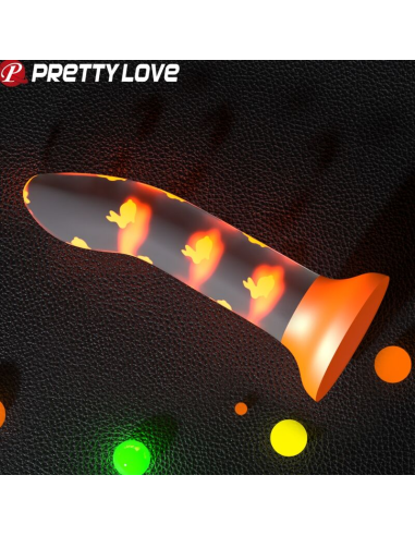 PRETTY LOVE - MAGICAL NIGHTFALL DILDO SIN VIBRACIÓN LUMINOSO NARANJA